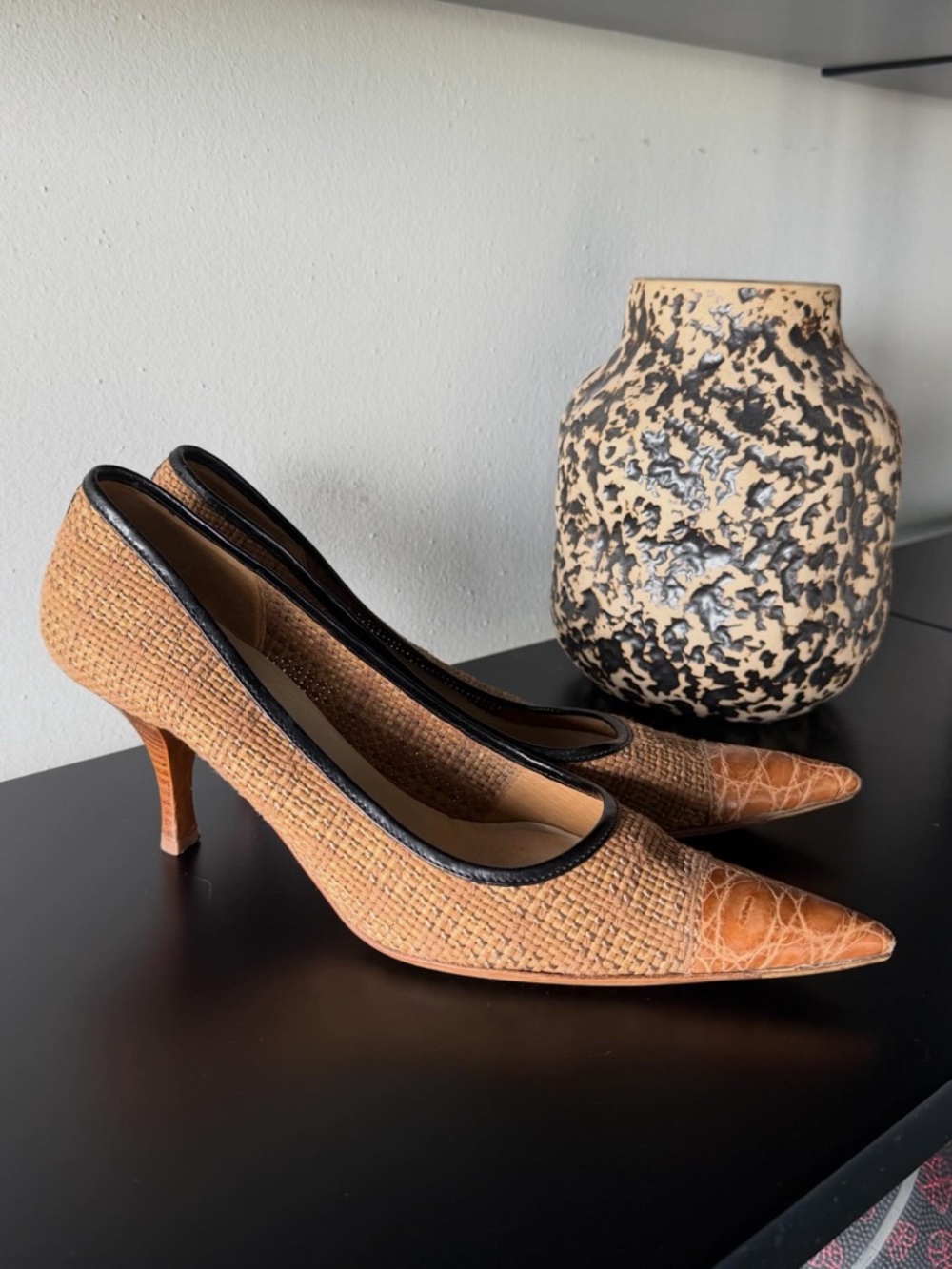 Vintage Prada Raffia Pumps